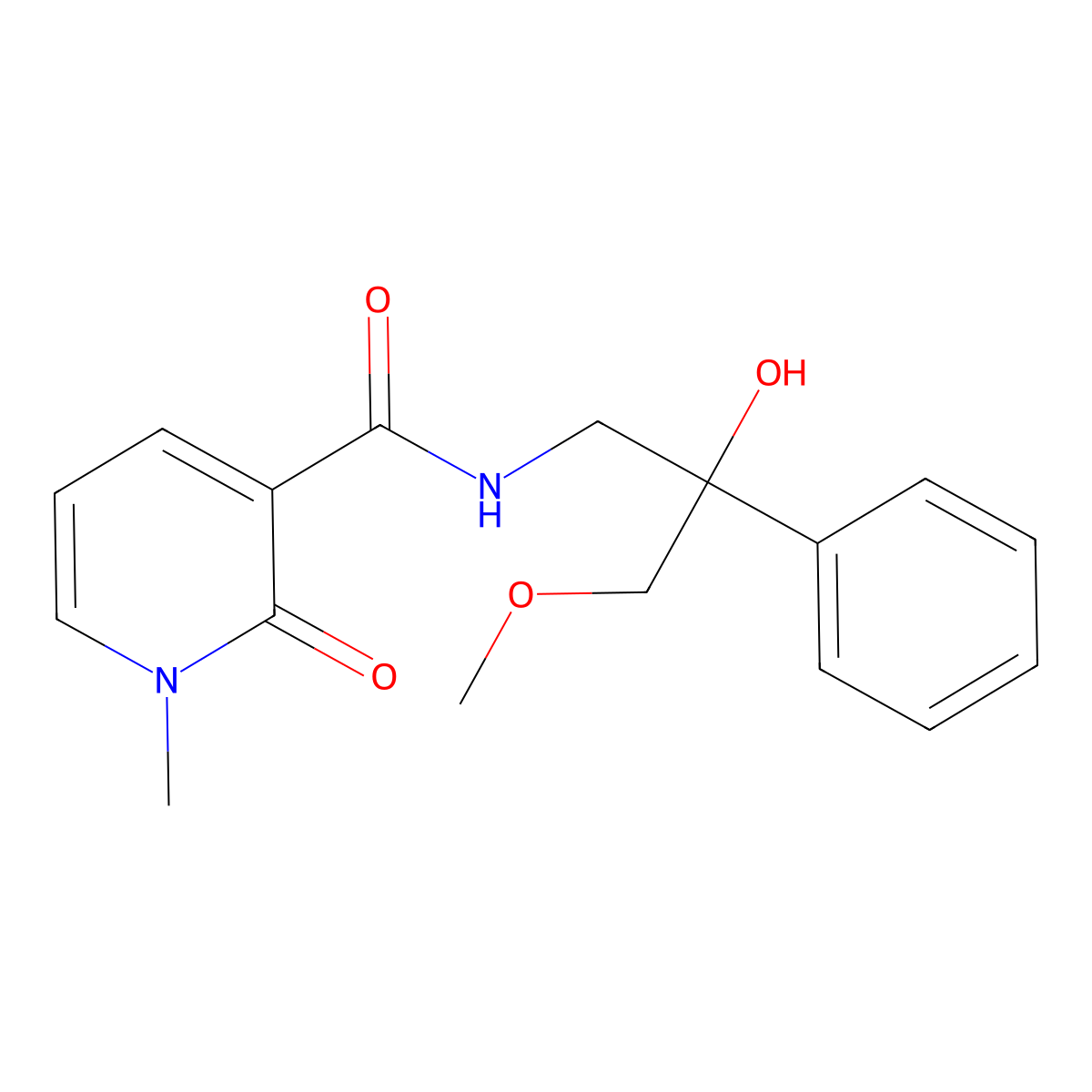 N-(2-hydroxy-3-methoxy-2-phenylpropyl)-1-methyl-2-oxo-1,2-dihydropyridine-3-carboxamide molecular structure, CAS 2034318-19-7