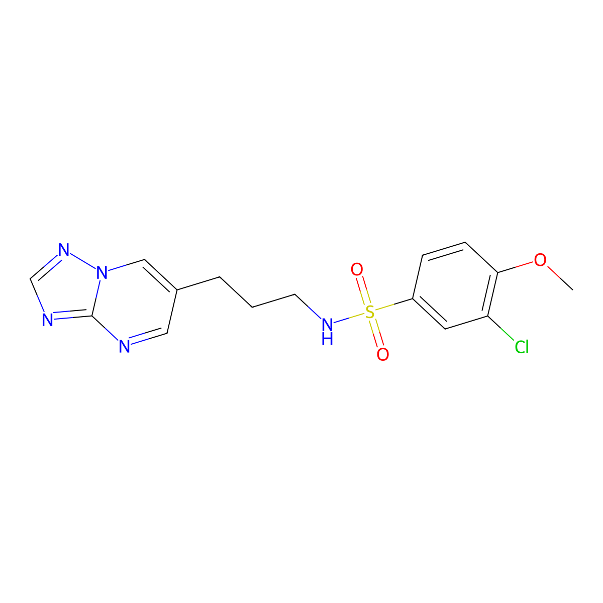 N-(3-([1,2,4]triazolo[1,5-a]pyrimidin-6-yl)propyl)-3-chloro-4-methoxybenzenesulfonamide molecular structure, CAS 2034318-26-6