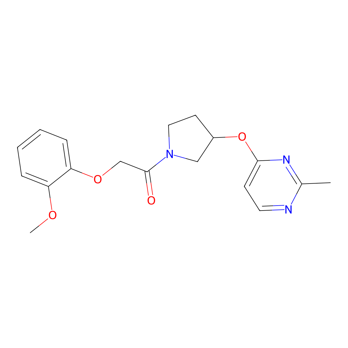 2-(2-Methoxyphenoxy)-1-(3-((2-methylpyrimidin-4-yl)oxy)pyrrolidin-1-yl)ethanone molecular structure, CAS 2034318-27-7