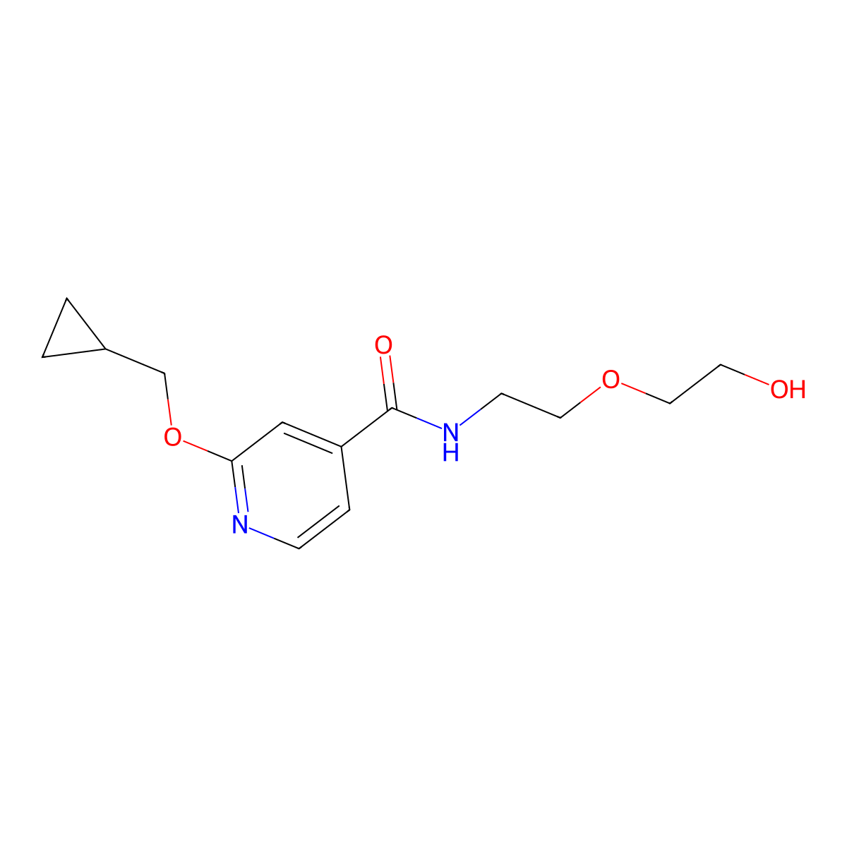 2-(cyclopropylmethoxy)-N-(2-(2-hydroxyethoxy)ethyl)isonicotinamide molecular structure, CAS 2034318-47-1