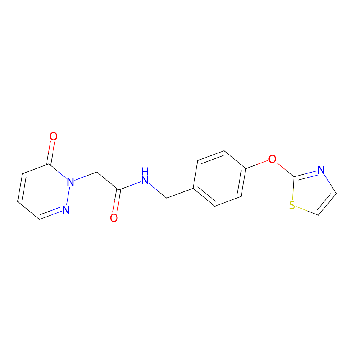 2-(6-oxopyridazin-1(6H)-yl)-N-(4-(thiazol-2-yloxy)benzyl)acetamide molecular structure, CAS 2034318-57-3