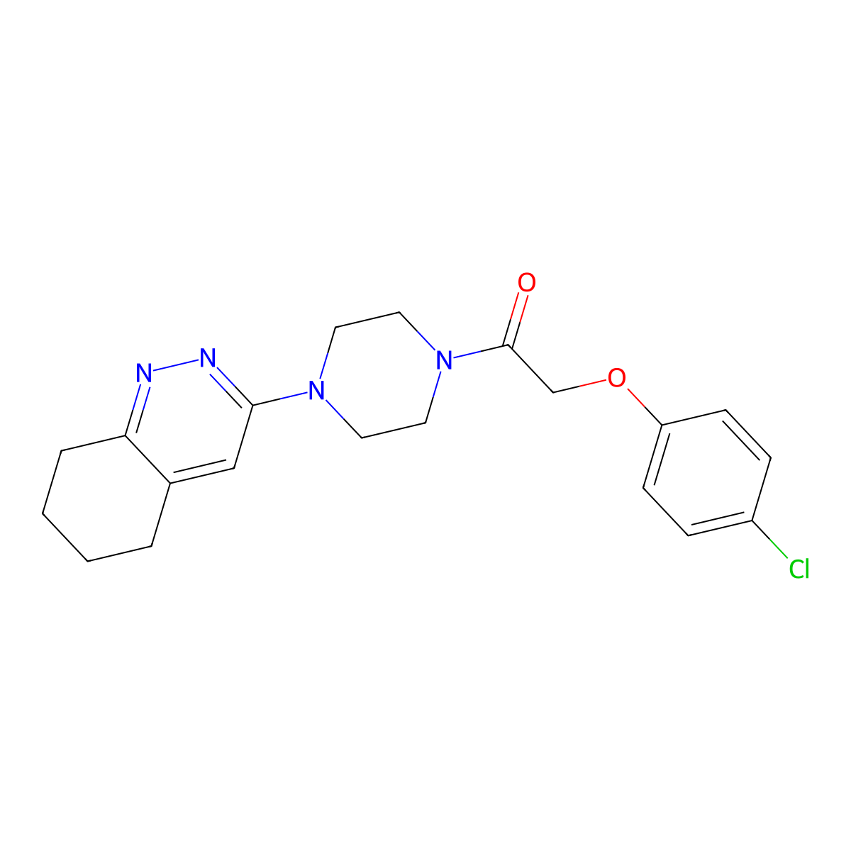 2-(4-Chlorophenoxy)-1-(4-(5,6,7,8-tetrahydrocinnolin-3-yl)piperazin-1-yl)ethanone molecular structure, CAS 2034318-77-7