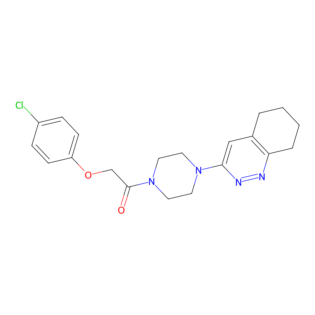 2-(4-Chlorophenoxy)-1-(4-(5,6,7,8-tetrahydrocinnolin-3-yl)piperazin-1-yl)ethanone molecular structure, CAS 2034318-77-7