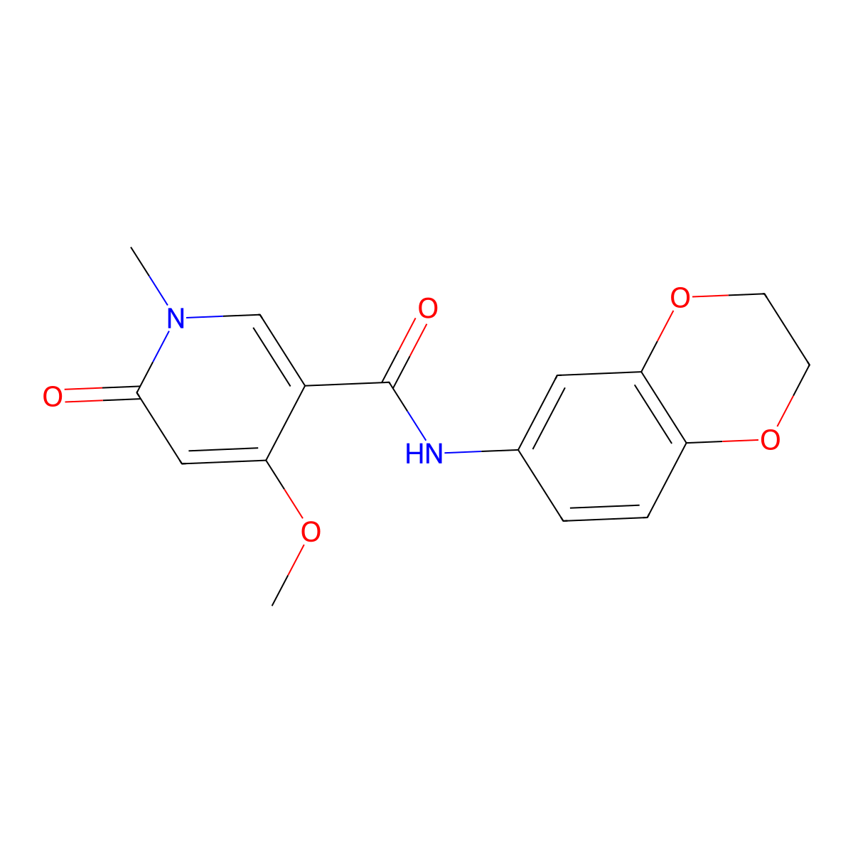N-(2,3-dihydrobenzo[b][1,4]dioxin-6-yl)-4-methoxy-1-methyl-6-oxo-1,6-dihydropyridine-3-carboxamide molecular structure, CAS 2034318-92-6