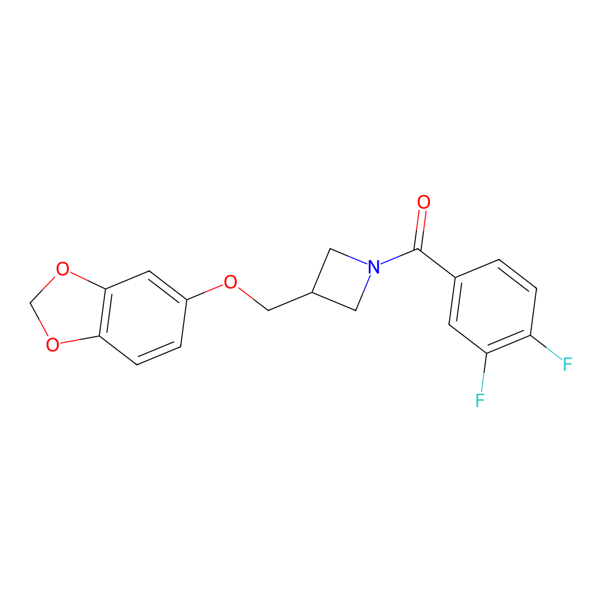 (3-((Benzo[d][1,3]dioxol-5-yloxy)methyl)azetidin-1-yl)(3,4-difluorophenyl)methanone molecular structure, CAS 2034319-08-7