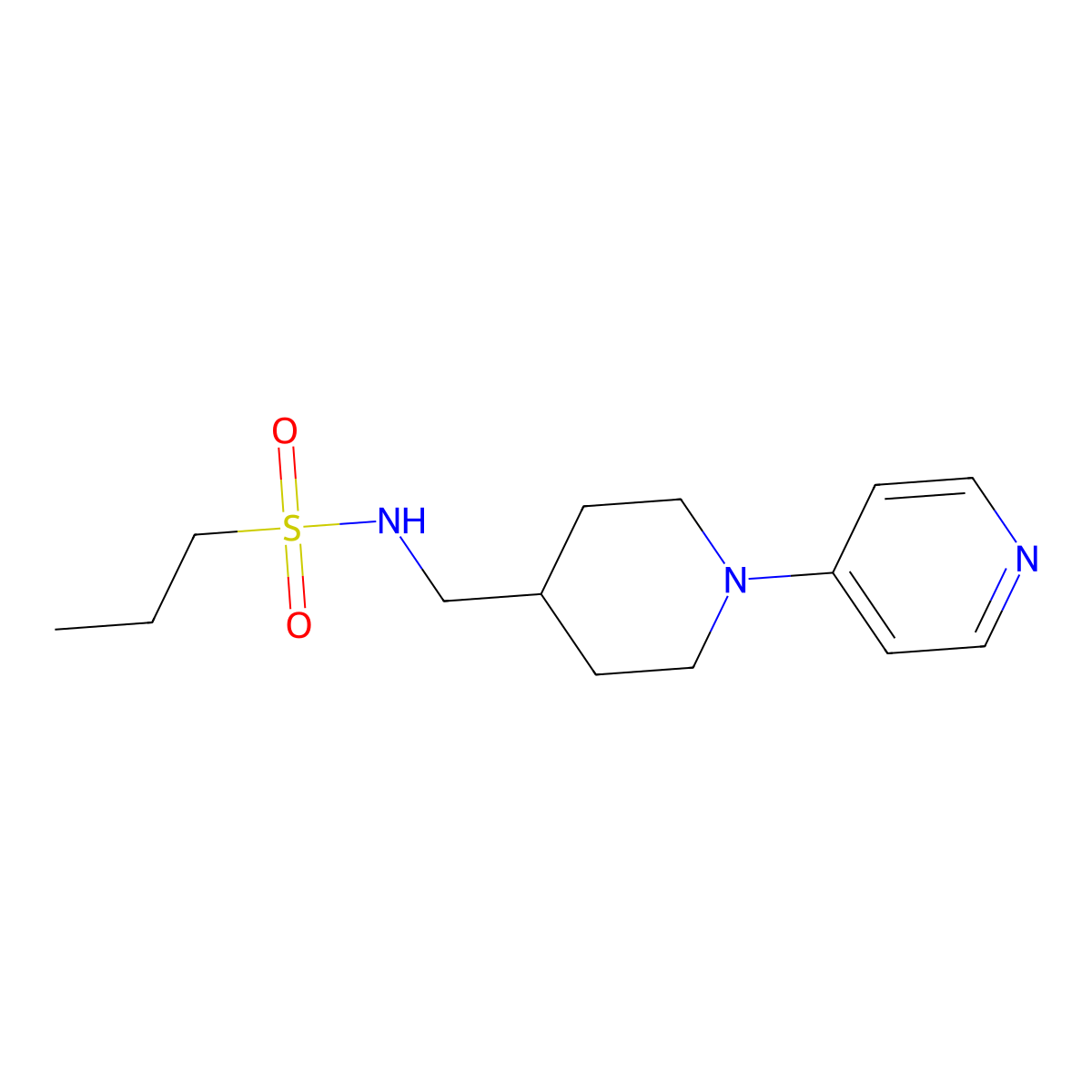 N-{[1-(pyridin-4-yl)piperidin-4-yl]methyl}propane-1-sulfonamide molecular structure, CAS 2034319-15-6