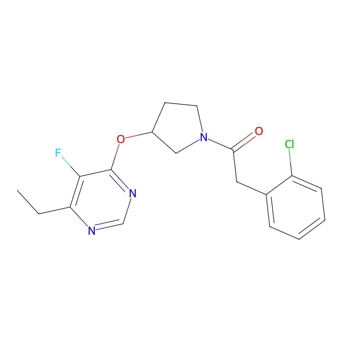 2-(2-Chlorophenyl)-1-(3-((6-ethyl-5-fluoropyrimidin-4-yl)oxy)pyrrolidin-1-yl)ethanone molecular structure, CAS 2034319-26-9