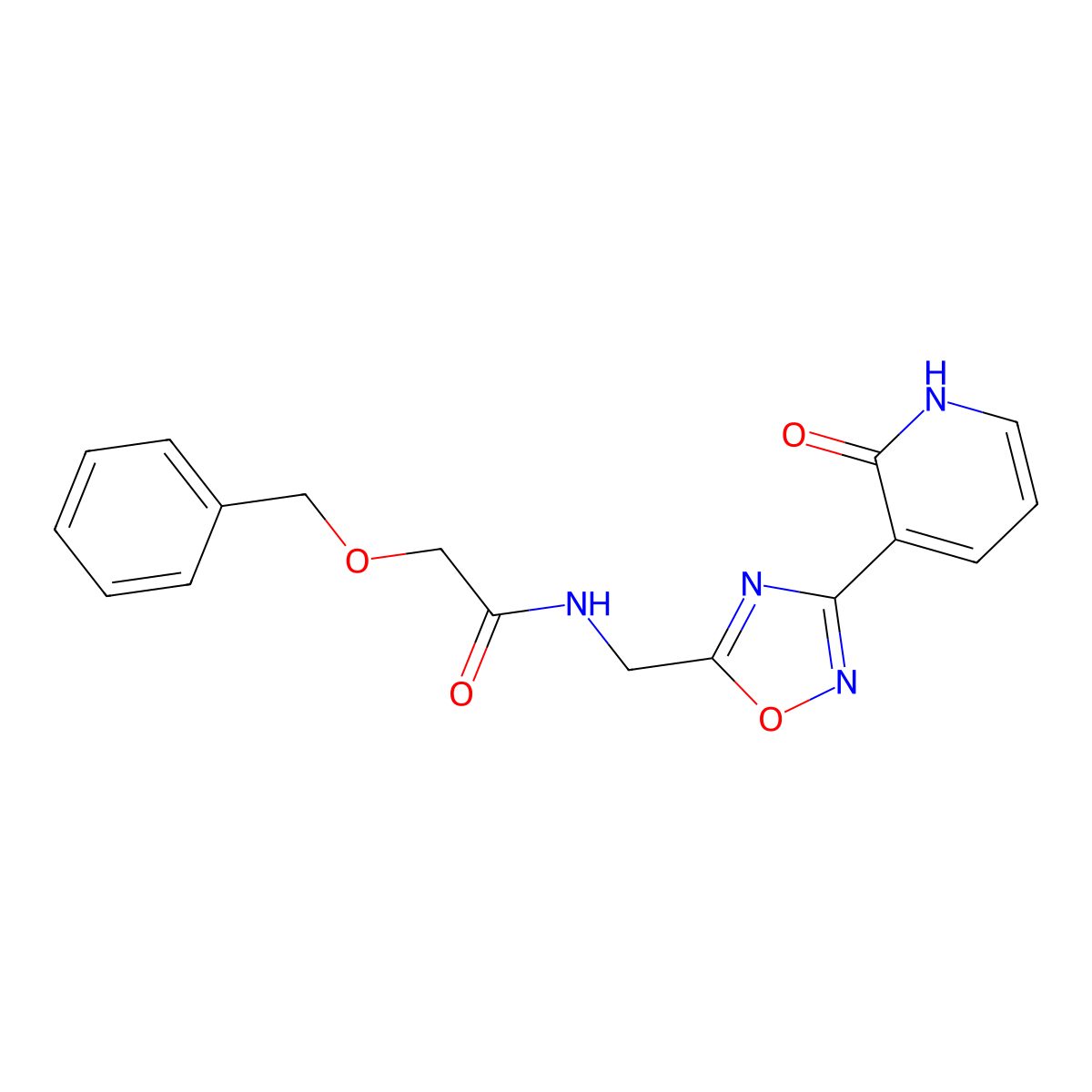 2-(benzyloxy)-N-((3-(2-oxo-1,2-dihydropyridin-3-yl)-1,2,4-oxadiazol-5-yl)methyl)acetamide molecular structure, CAS 2034319-34-9