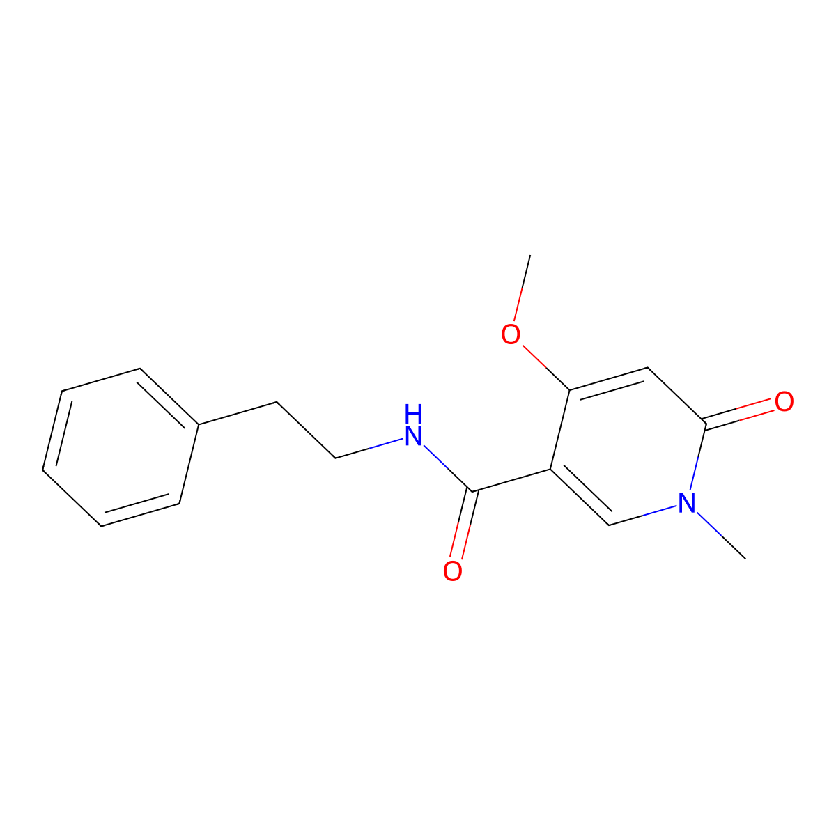 4-methoxy-1-methyl-6-oxo-N-phenethyl-1,6-dihydropyridine-3-carboxamide molecular structure, CAS 2034319-46-3