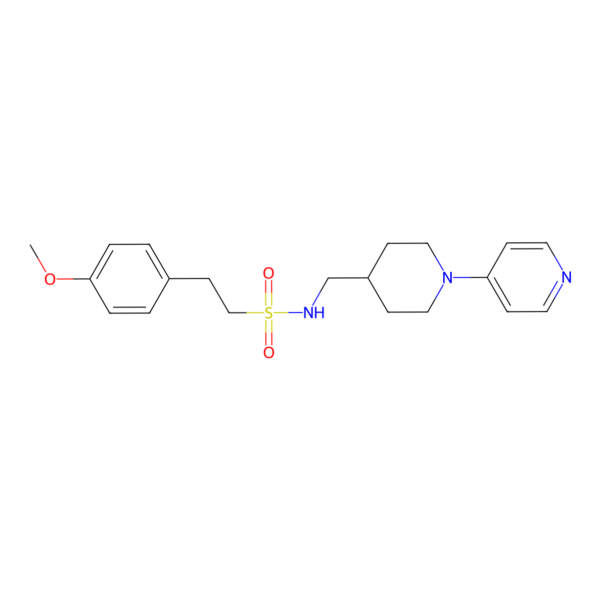 2-(4-methoxyphenyl)-N-((1-(pyridin-4-yl)piperidin-4-yl)methyl)ethanesulfonamide molecular structure, CAS 2034319-59-8