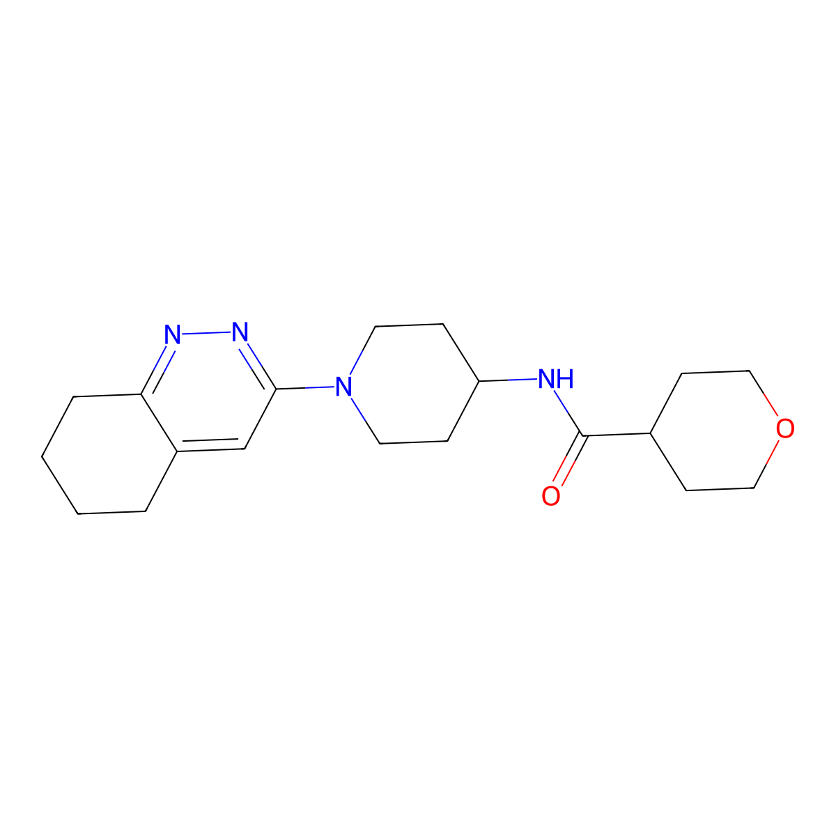 N-[1-(5,6,7,8-tetrahydrocinnolin-3-yl)piperidin-4-yl]oxane-4-carboxamide molecular structure, CAS 2034319-63-4