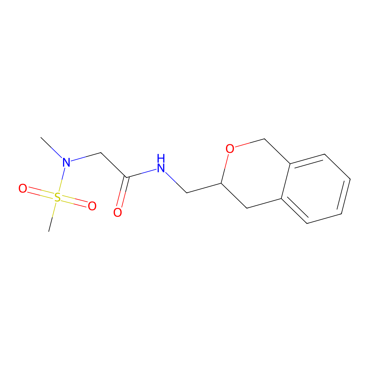 N-[(3,4-dihydro-1H-2-benzopyran-3-yl)methyl]-2-(N-methylmethanesulfonamido)acetamide molecular structure, CAS 2034319-72-5