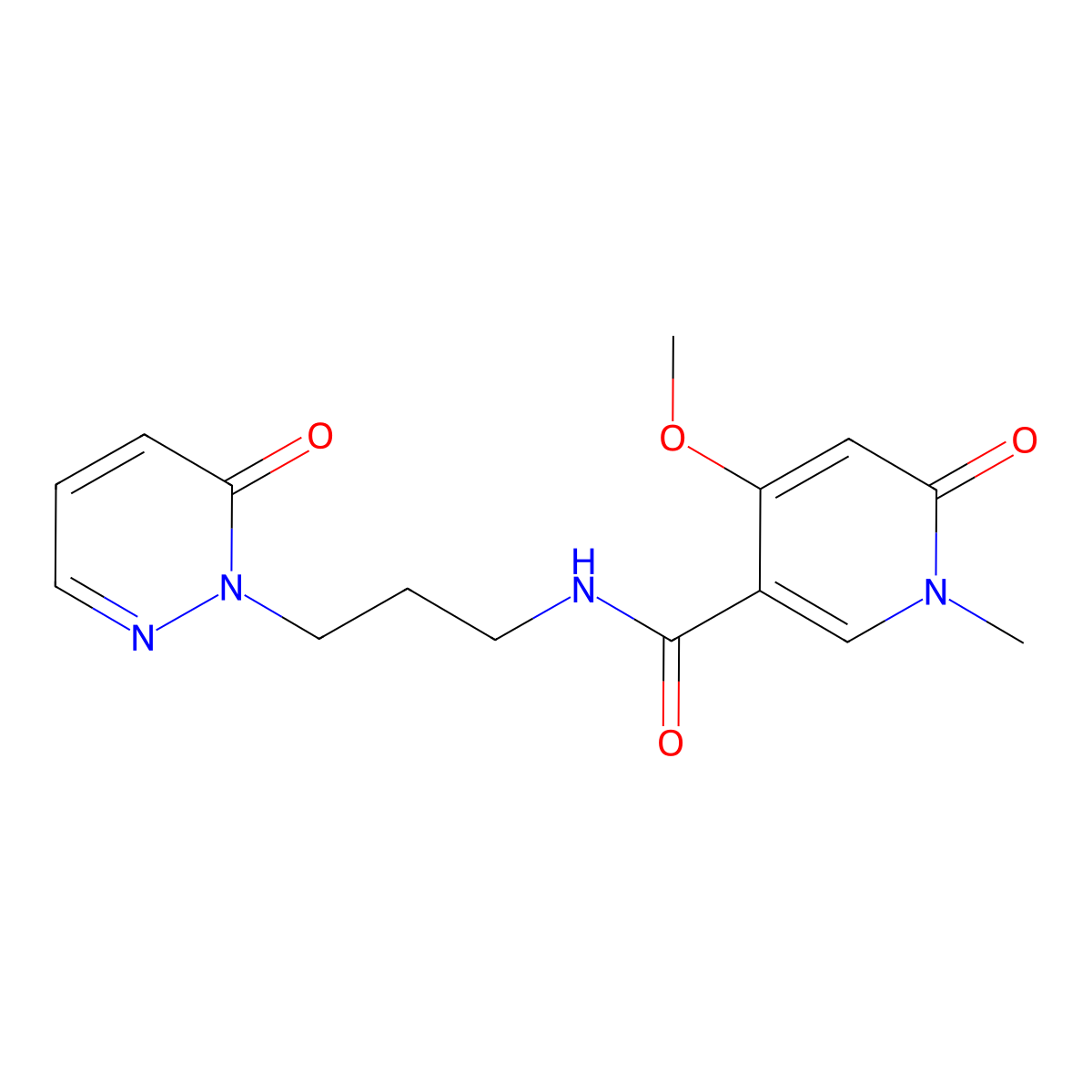 4-methoxy-1-methyl-6-oxo-N-(3-(6-oxopyridazin-1(6H)-yl)propyl)-1,6-dihydropyridine-3-carboxamide molecular structure, CAS 2034319-74-7