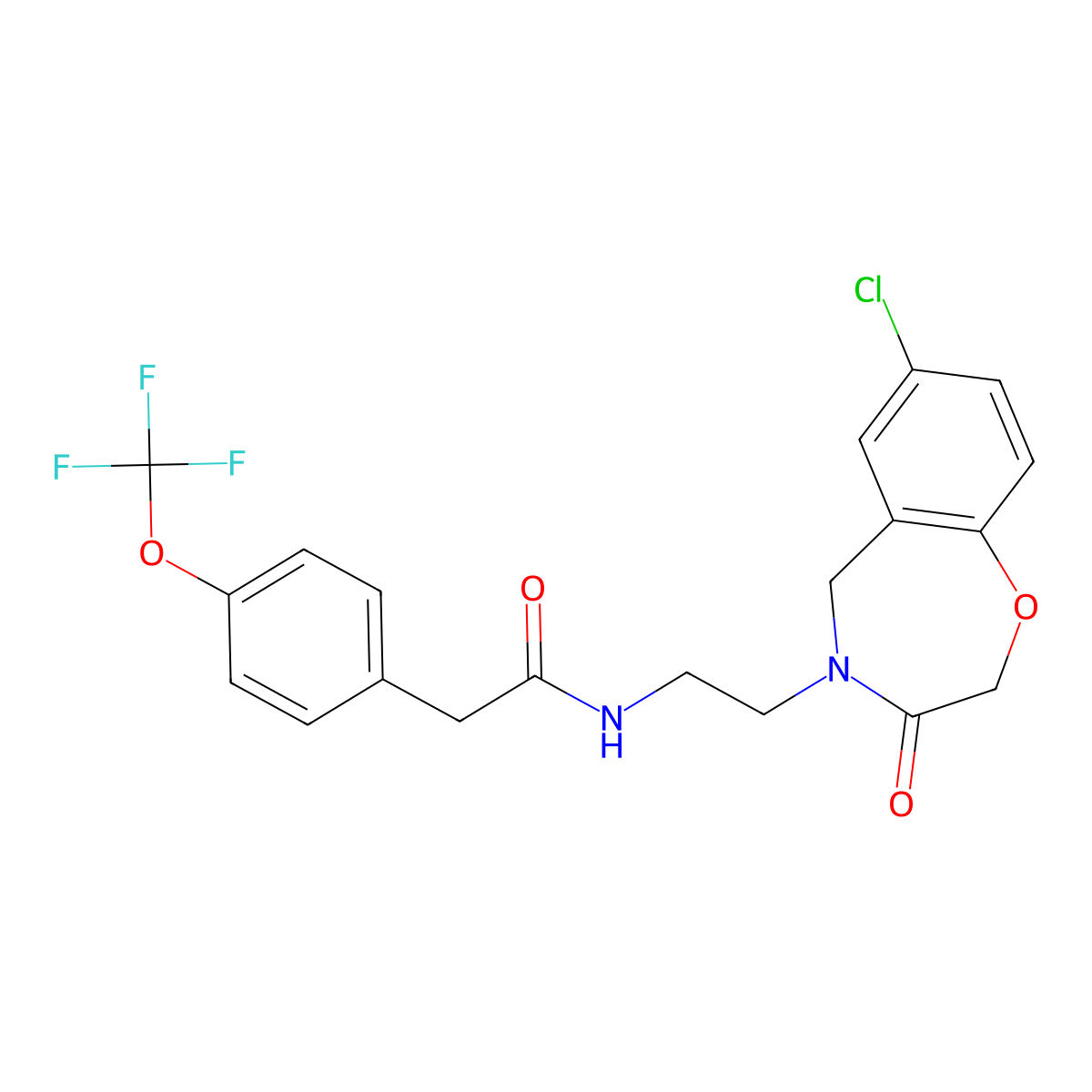 N-(2-(7-chloro-3-oxo-2,3-dihydrobenzo[f][1,4]oxazepin-4(5H)-yl)ethyl)-2-(4-(trifluoromethoxy)phenyl)acetamide molecular structure, CAS 2034319-76-9