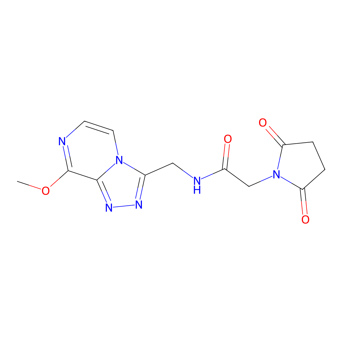 2-(2,5-dioxopyrrolidin-1-yl)-N-((8-methoxy-[1,2,4]triazolo[4,3-a]pyrazin-3-yl)methyl)acetamide molecular structure, CAS 2034319-87-2