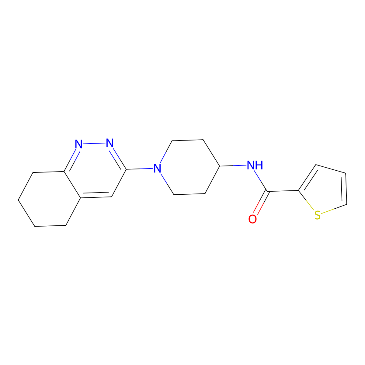N-[1-(5,6,7,8-tetrahydrocinnolin-3-yl)piperidin-4-yl]thiophene-2-carboxamide molecular structure, CAS 2034319-88-3