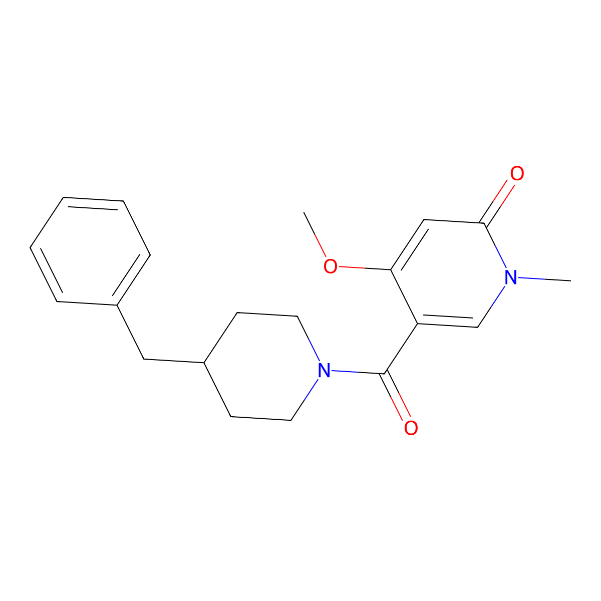 5-(4-benzylpiperidine-1-carbonyl)-4-methoxy-1-methylpyridin-2(1H)-one molecular structure, CAS 2034319-91-8