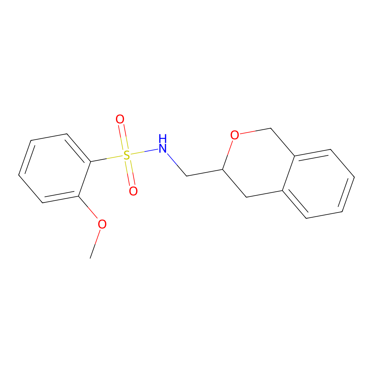 N-(isochroman-3-ylmethyl)-2-methoxybenzenesulfonamide molecular structure, CAS 2034319-94-1