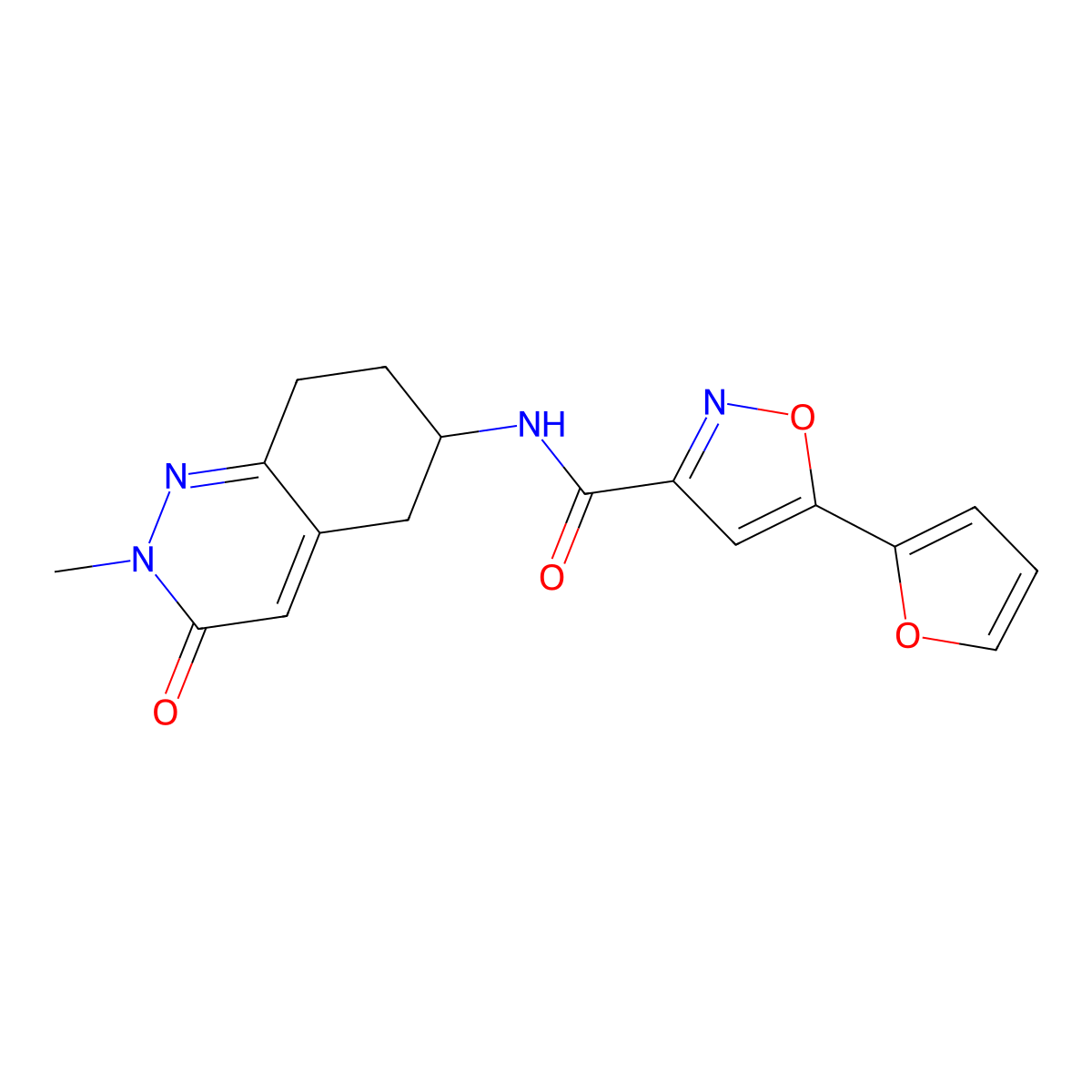 5-(furan-2-yl)-N-(2-methyl-3-oxo-2,3,5,6,7,8-hexahydrocinnolin-6-yl)isoxazole-3-carboxamide molecular structure, CAS 2034319-95-2