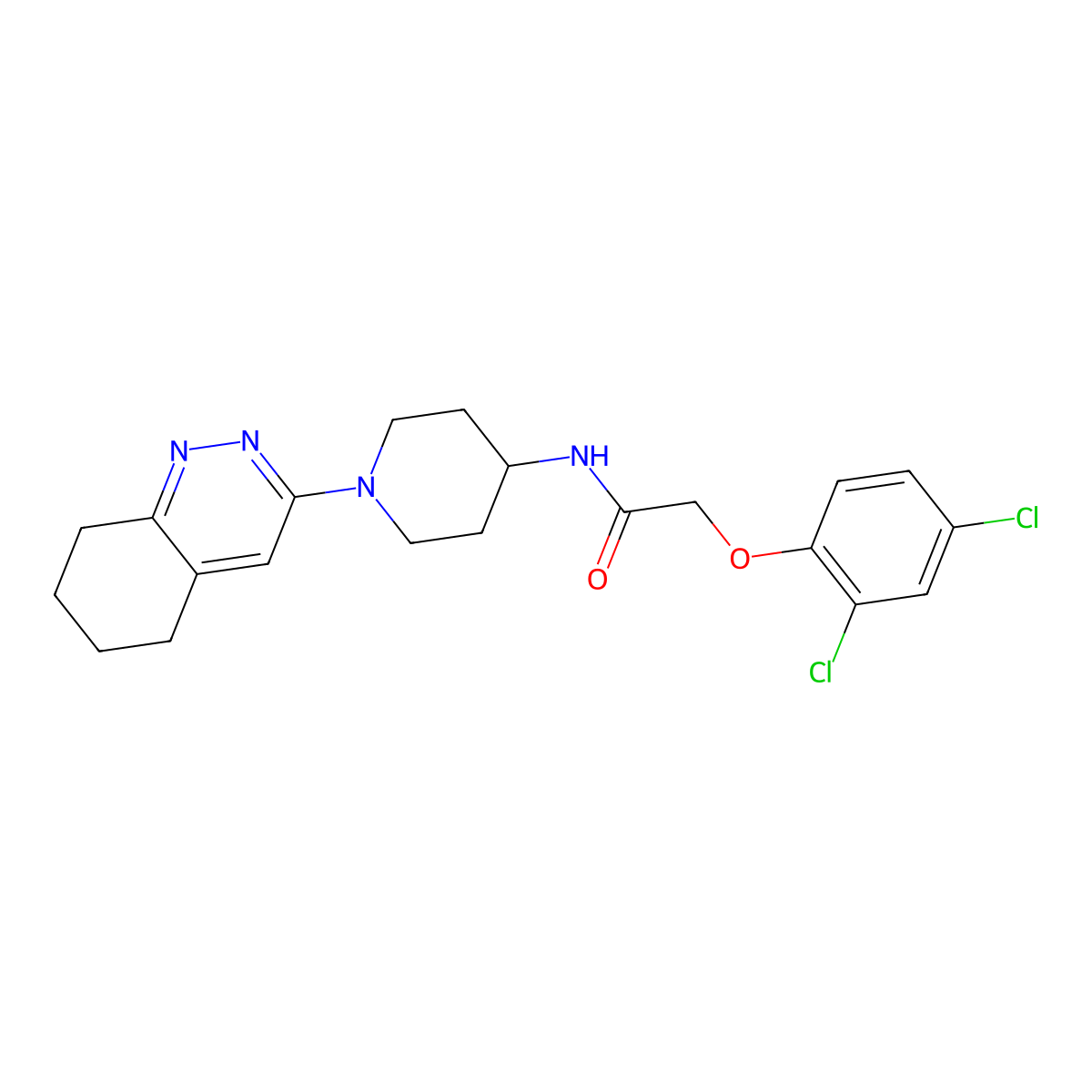 2-(2,4-dichlorophenoxy)-N-[1-(5,6,7,8-tetrahydrocinnolin-3-yl)piperidin-4-yl]acetamide molecular structure, CAS 2034320-03-9