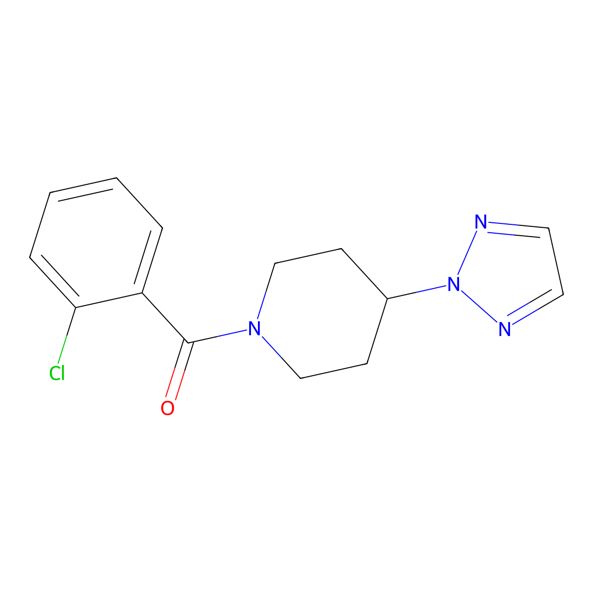 (4-(2H-1,2,3-triazol-2-yl)piperidin-1-yl)(2-chlorophenyl)methanone molecular structure, CAS 2034320-07-3