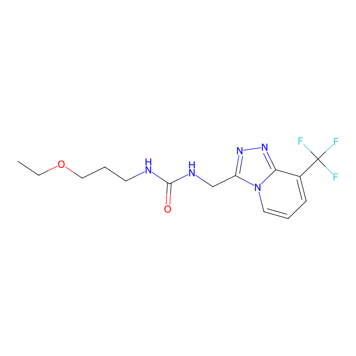 1-(3-Ethoxypropyl)-3-((8-(trifluoromethyl)-[1,2,4]triazolo[4,3-a]pyridin-3-yl)methyl)urea molecular structure, CAS 2034320-23-3
