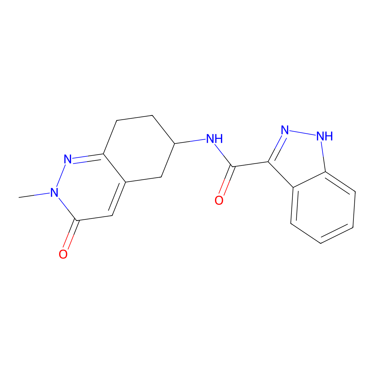 N-(2-methyl-3-oxo-2,3,5,6,7,8-hexahydrocinnolin-6-yl)-1H-indazole-3-carboxamide molecular structure, CAS 2034320-25-5