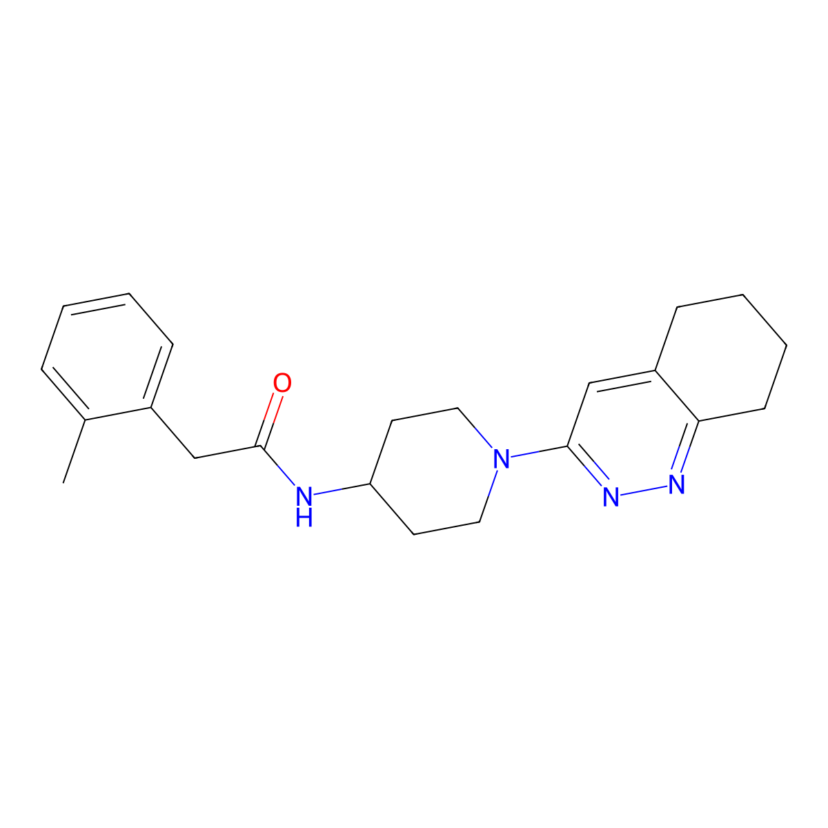 N-(1-(5,6,7,8-tetrahydrocinnolin-3-yl)piperidin-4-yl)-2-(o-tolyl)acetamide molecular structure, CAS 2034320-27-7