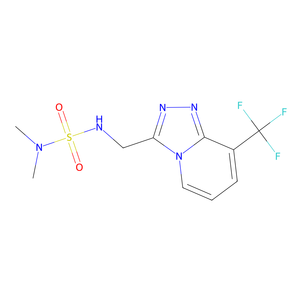 Dimethyl({[8-(trifluoromethyl)-[1,2,4]triazolo[4,3-a]pyridin-3-yl]methyl}sulfamoyl)amine molecular structure, CAS 2034320-28-8