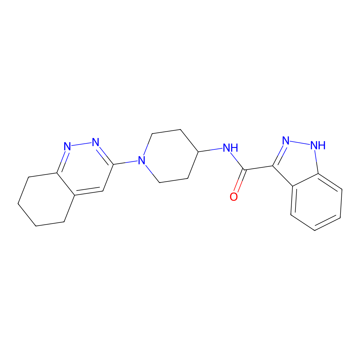 N-[1-(5,6,7,8-tetrahydrocinnolin-3-yl)piperidin-4-yl]-1H-indazole-3-carboxamide molecular structure, CAS 2034320-30-2
