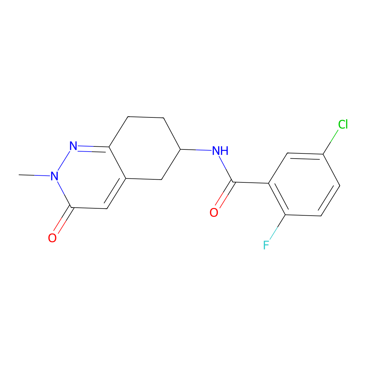 5-chloro-2-fluoro-N-(2-methyl-3-oxo-2,3,5,6,7,8-hexahydrocinnolin-6-yl)benzamide molecular structure, CAS 2034320-31-3
