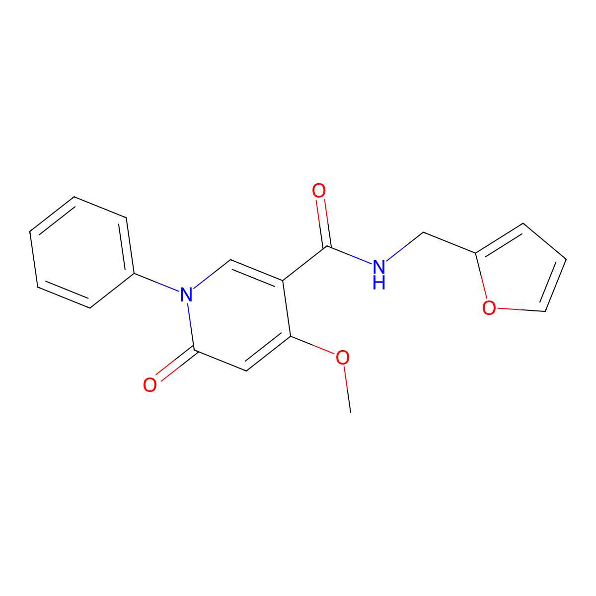 N-(furan-2-ylmethyl)-4-methoxy-6-oxo-1-phenyl-1,6-dihydropyridine-3-carboxamide molecular structure, CAS 2034320-33-5