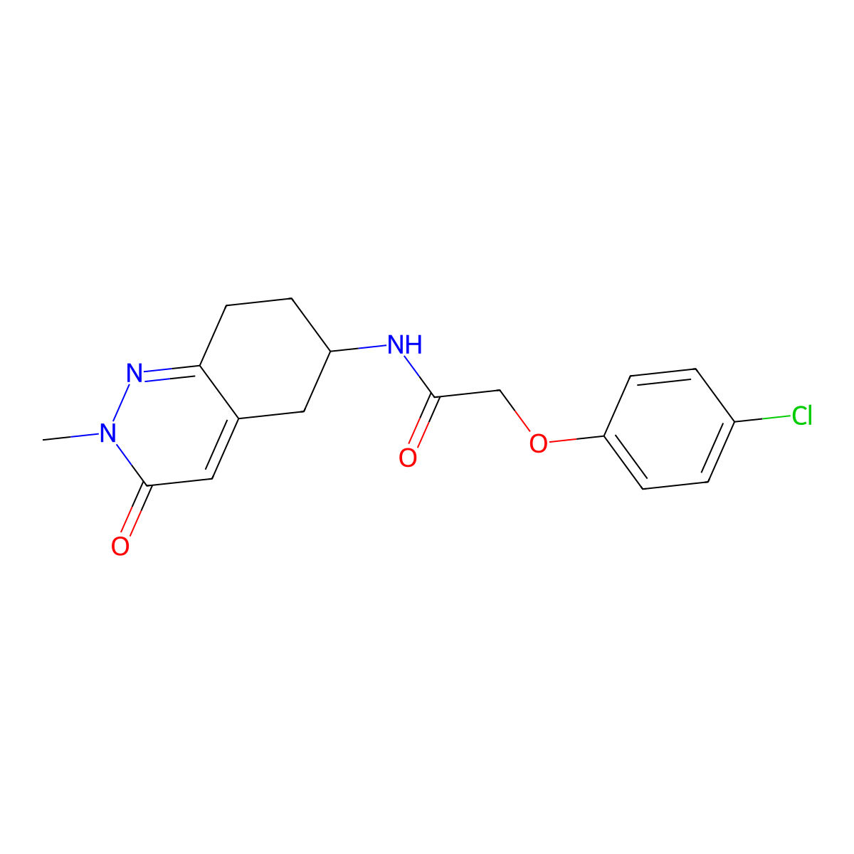 2-(4-chlorophenoxy)-N-(2-methyl-3-oxo-2,3,5,6,7,8-hexahydrocinnolin-6-yl)acetamide molecular structure, CAS 2034320-39-1