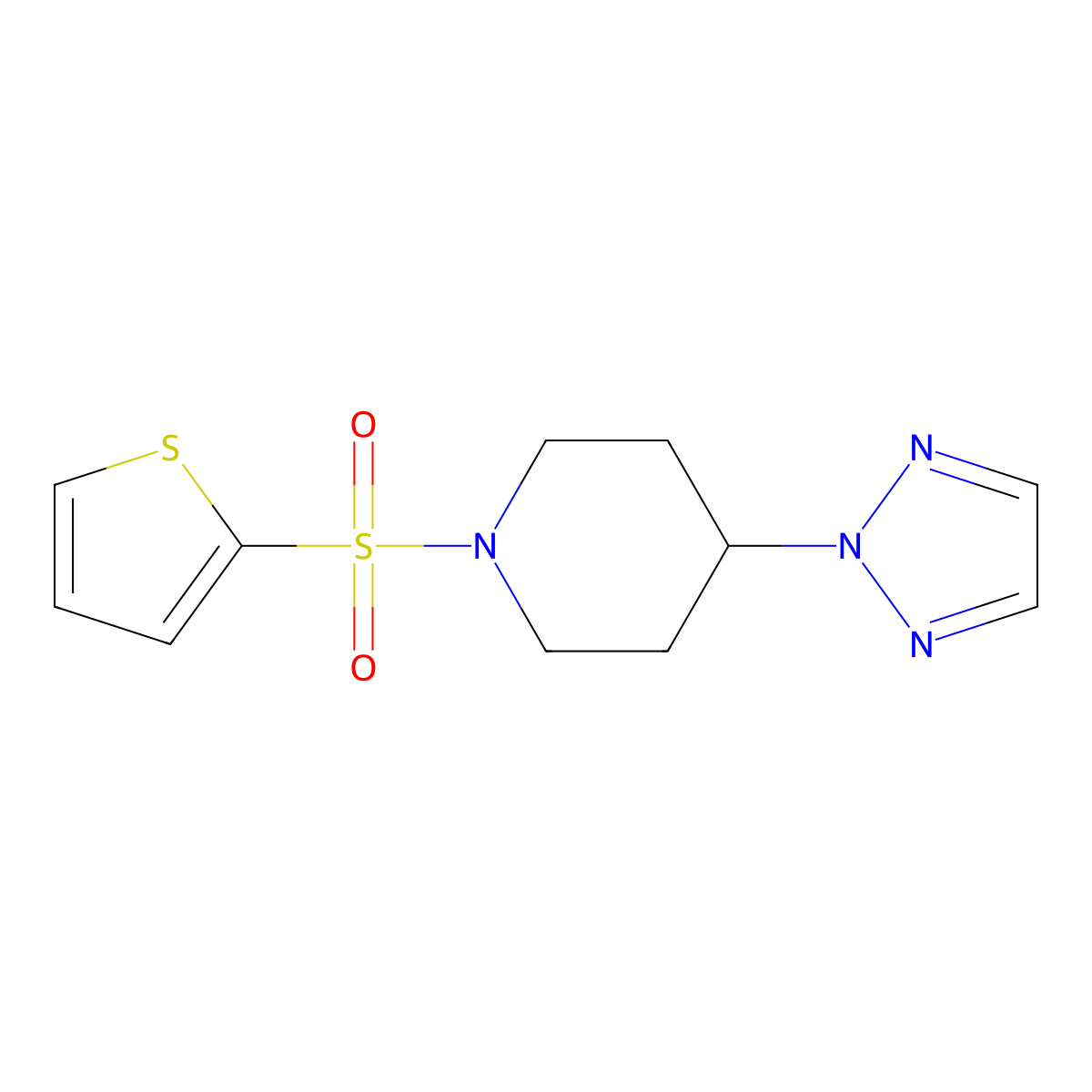 1-(thiophen-2-ylsulfonyl)-4-(2H-1,2,3-triazol-2-yl)piperidine molecular structure, CAS 2034320-43-7
