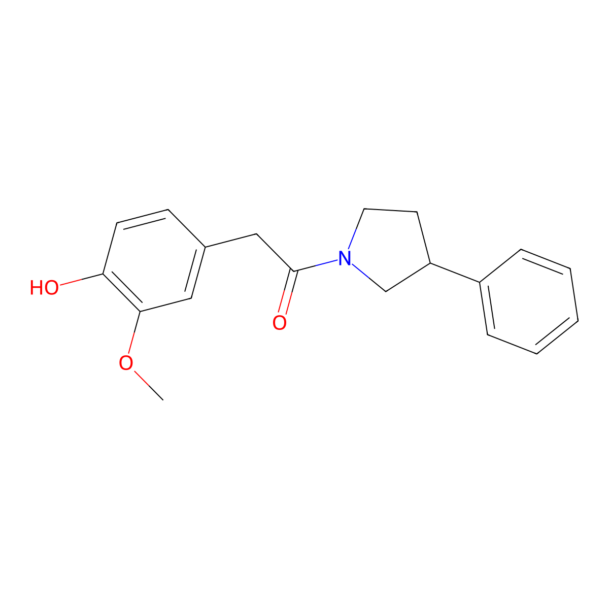 2-(4-Hydroxy-3-methoxyphenyl)-1-(3-phenylpyrrolidin-1-yl)ethanone molecular structure, CAS 2034320-44-8