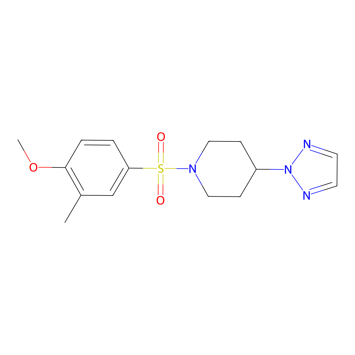 1-((4-methoxy-3-methylphenyl)sulfonyl)-4-(2H-1,2,3-triazol-2-yl)piperidine molecular structure, CAS 2034320-51-7