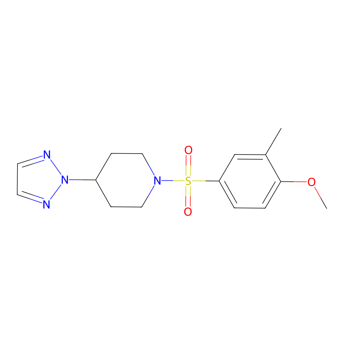 1-((4-methoxy-3-methylphenyl)sulfonyl)-4-(2H-1,2,3-triazol-2-yl)piperidine molecular structure, CAS 2034320-51-7