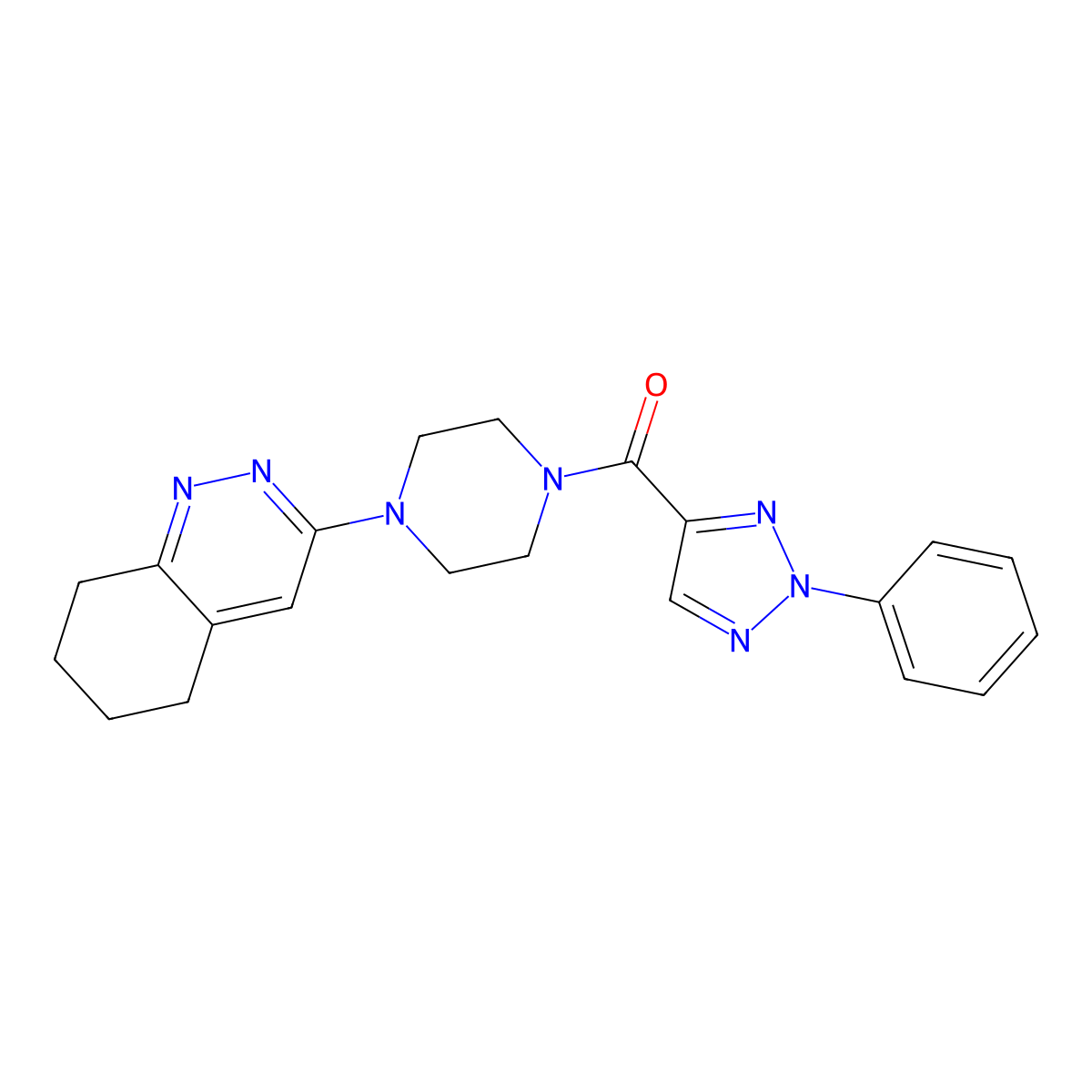 (2-phenyl-2H-1,2,3-triazol-4-yl)(4-(5,6,7,8-tetrahydrocinnolin-3-yl)piperazin-1-yl)methanone molecular structure, CAS 2034320-54-0