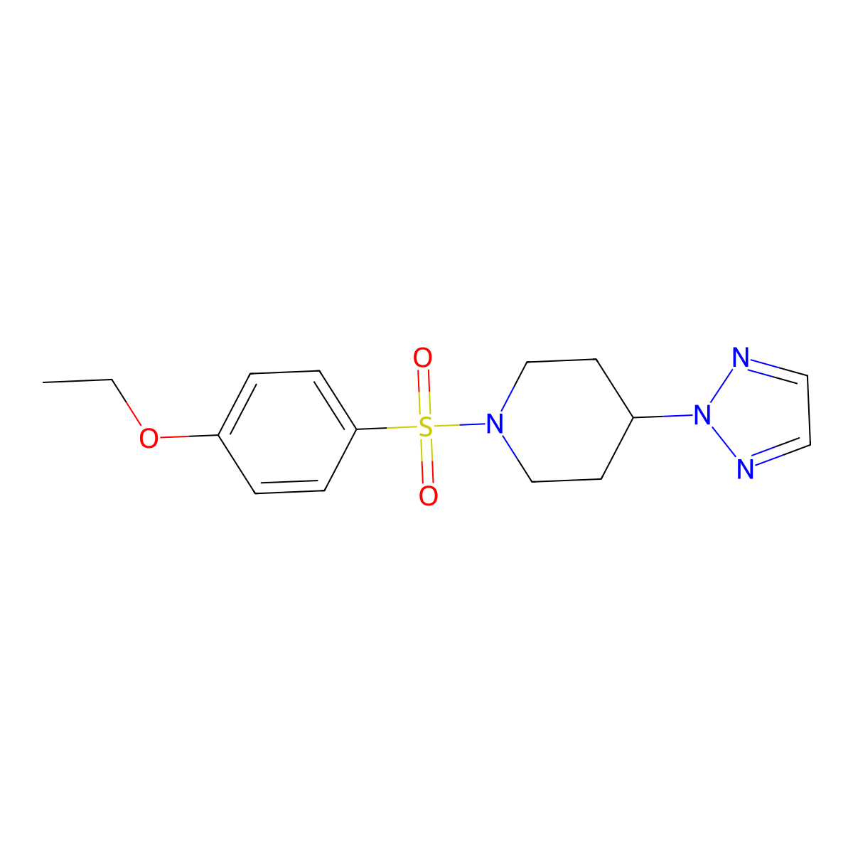 1-((4-ethoxyphenyl)sulfonyl)-4-(2H-1,2,3-triazol-2-yl)piperidine molecular structure, CAS 2034320-58-4