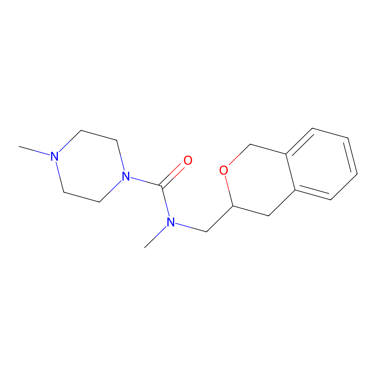N-(isochroman-3-ylmethyl)-N,4-dimethylpiperazine-1-carboxamide molecular structure, CAS 2034320-59-5