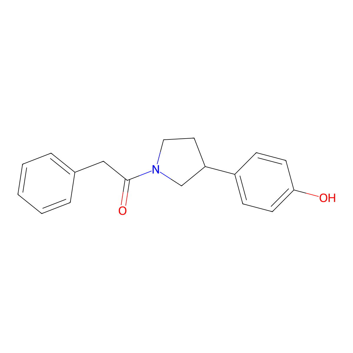 1-(3-(4-Hydroxyphenyl)pyrrolidin-1-yl)-2-phenylethanone molecular structure, CAS 2034320-66-4