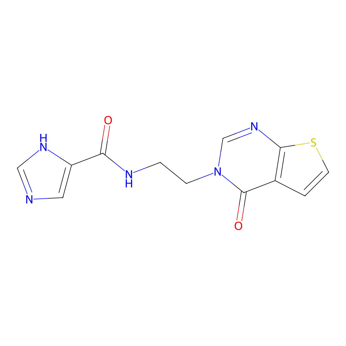 N-(2-(4-oxothieno[2,3-d]pyrimidin-3(4H)-yl)ethyl)-1H-imidazole-5-carboxamide molecular structure, CAS 2034320-69-7