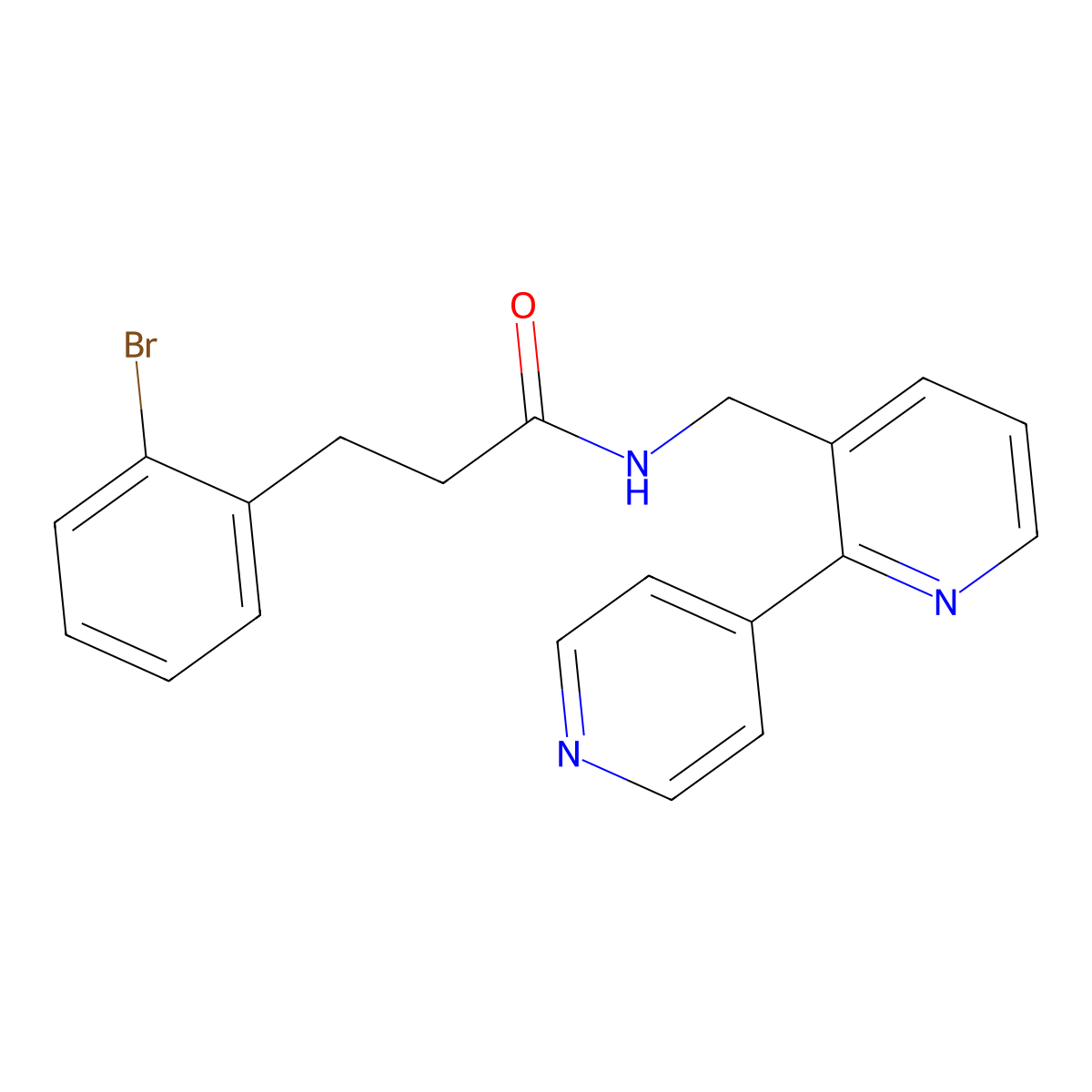 N-([2,4'-bipyridin]-3-ylmethyl)-3-(2-bromophenyl)propanamide molecular structure, CAS 2034320-72-2