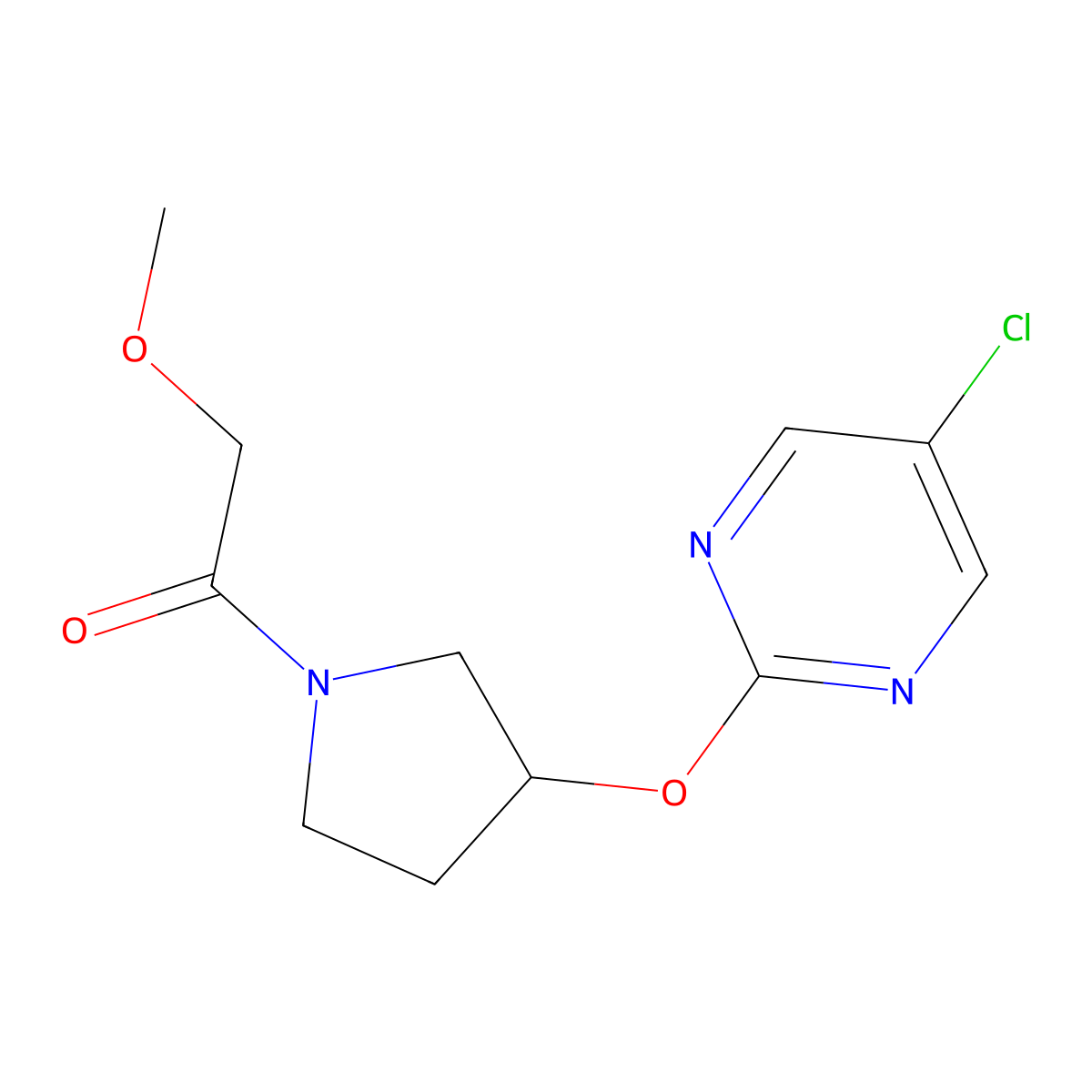 1-(3-((5-Chloropyrimidin-2-yl)oxy)pyrrolidin-1-yl)-2-methoxyethanone molecular structure, CAS 2034320-89-1