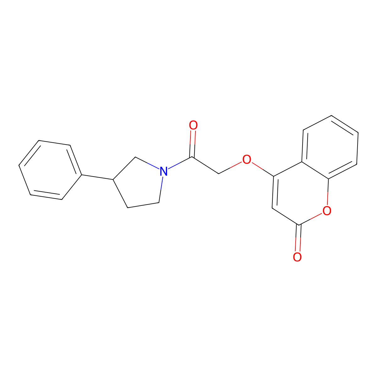 4-[2-oxo-2-(3-phenylpyrrolidin-1-yl)ethoxy]-2H-chromen-2-one molecular structure, CAS 2034321-00-9