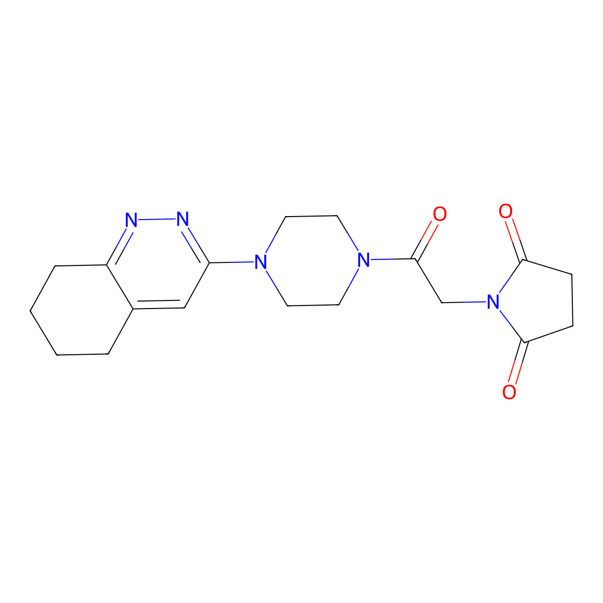 1-(2-Oxo-2-(4-(5,6,7,8-tetrahydrocinnolin-3-yl)piperazin-1-yl)ethyl)pyrrolidine-2,5-dione molecular structure, CAS 2034321-02-1
