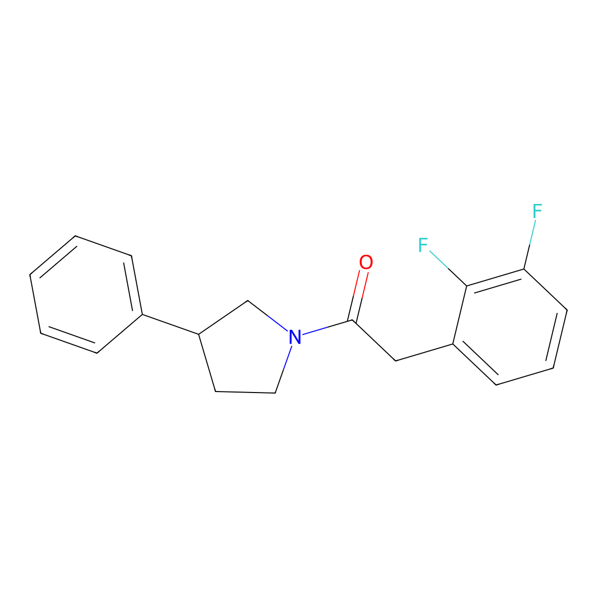 2-(2,3-Difluorophenyl)-1-(3-phenylpyrrolidin-1-yl)ethanone molecular structure, CAS 2034321-23-6