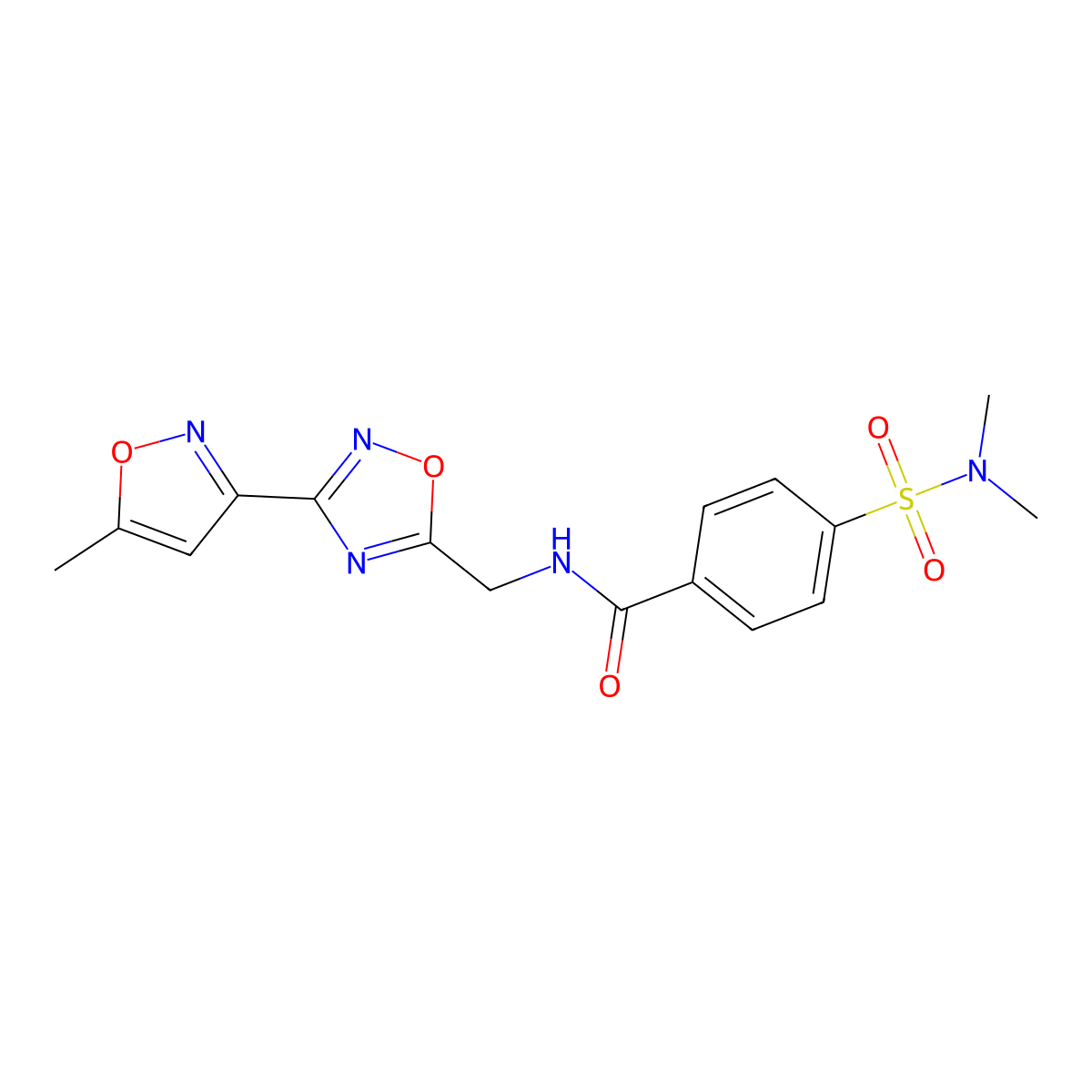4-(N,N-dimethylsulfamoyl)-N-((3-(5-methylisoxazol-3-yl)-1,2,4-oxadiazol-5-yl)methyl)benzamide molecular structure, CAS 2034321-24-7