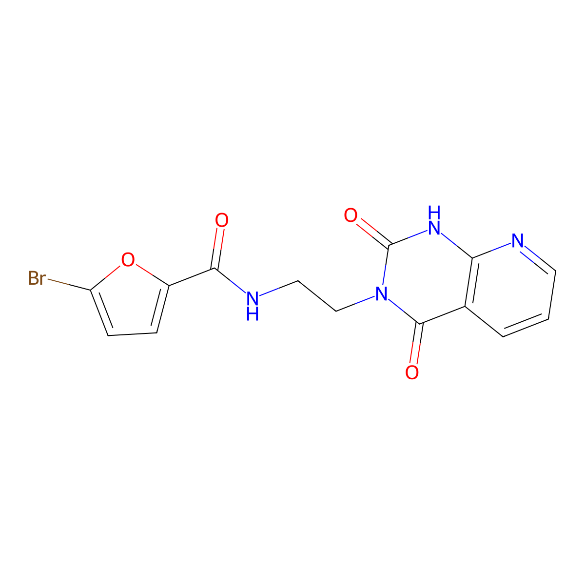 5-bromo-N-(2-(2,4-dioxo-1,2-dihydropyrido[2,3-d]pyrimidin-3(4H)-yl)ethyl)furan-2-carboxamide molecular structure, CAS 2034321-27-0