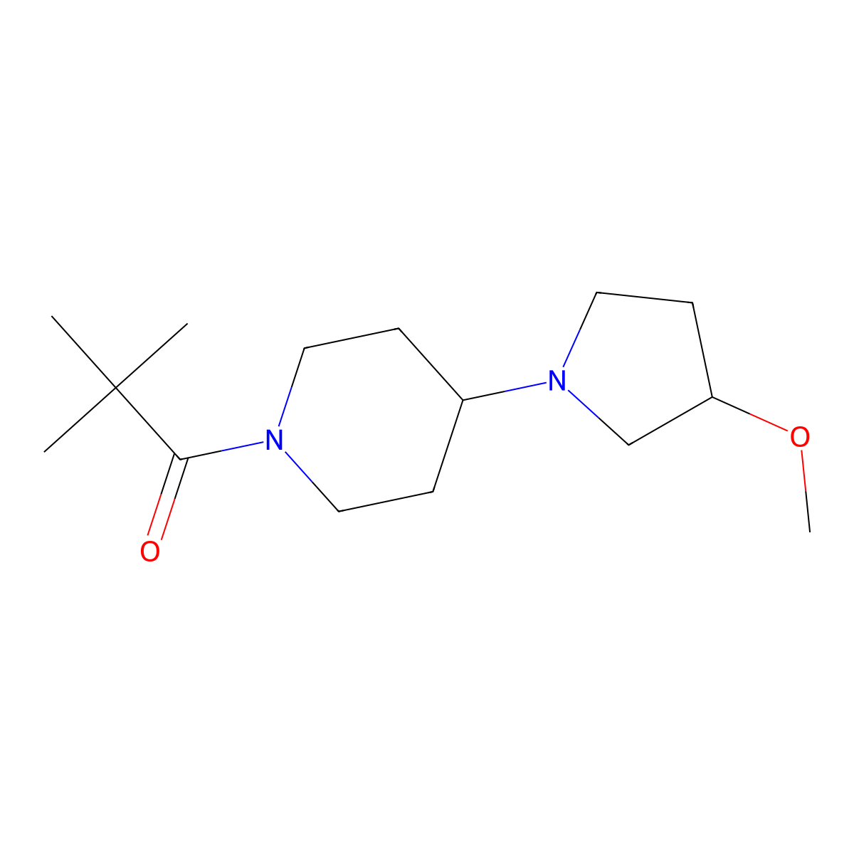 1-[4-(3-Methoxypyrrolidin-1-yl)piperidin-1-yl]-2,2-dimethylpropan-1-one molecular structure, CAS 2034321-30-5